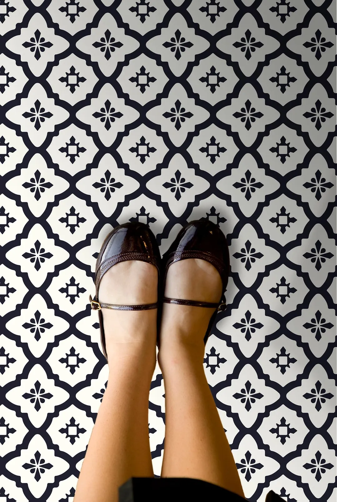 FloorPops Black 12-in x 12-in Water Resistant Peel and Stick Vinyl Tile Flooring, 20-sq ft Carton, photo 5 of 8