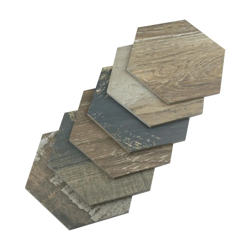 Merola Tile Gaugin Hex Catan Shadow 8-5/8 in. x 9-7/8 in. Porcelain Floor and Wall Tile (11.56 sq. ft. per case), photo 6 of 21
