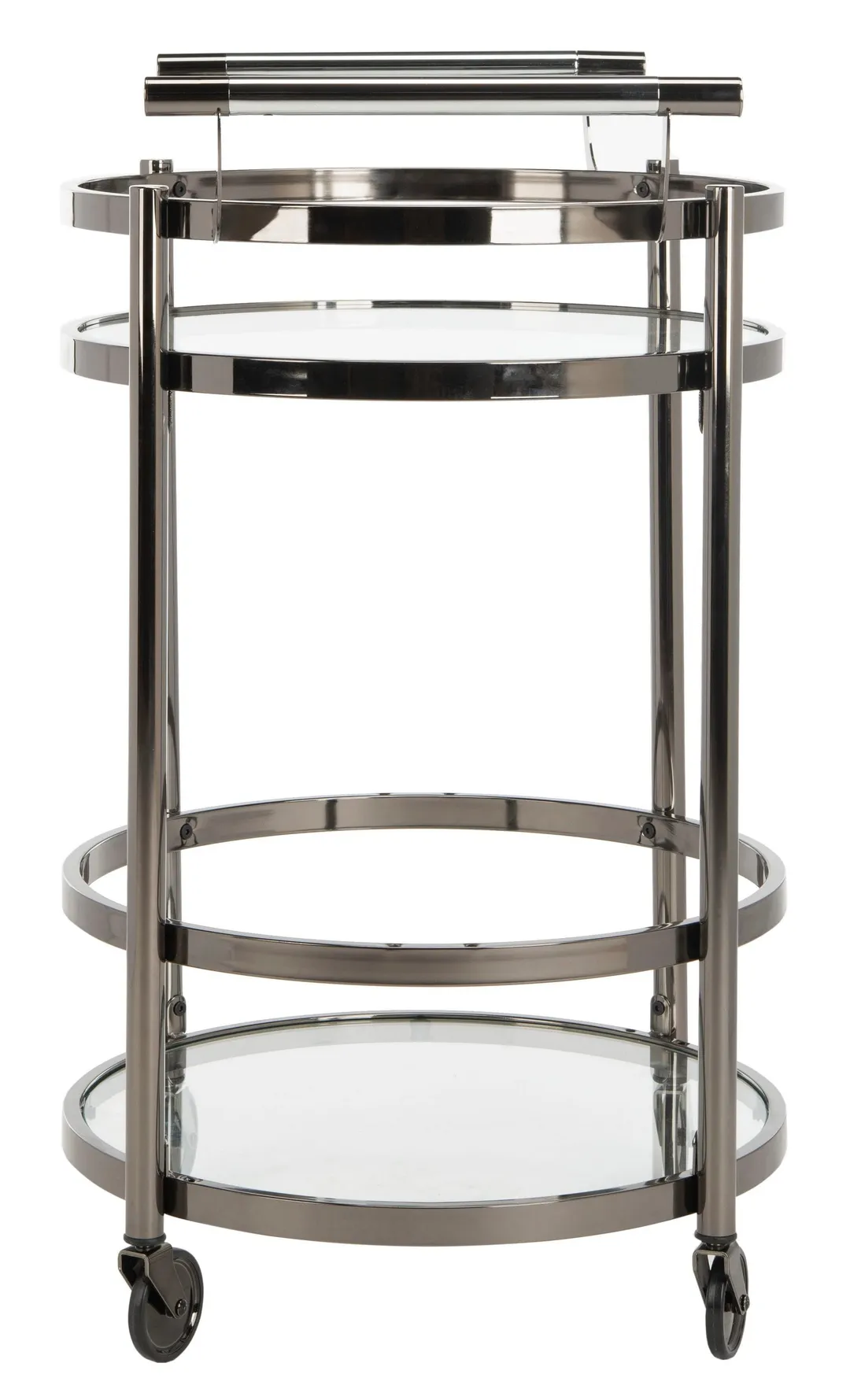 Safavieh Gray Metal Base with Glass Top Kitchen Cart (23.8-in x 19.9-in x 34-in), photo 4 of 7