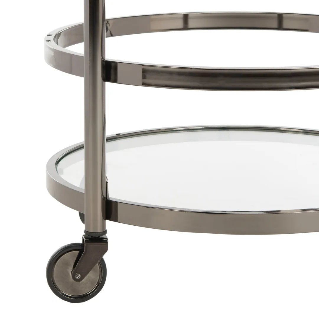 Safavieh Gray Metal Base with Glass Top Kitchen Cart (23.8-in x 19.9-in x 34-in), photo 6 of 7