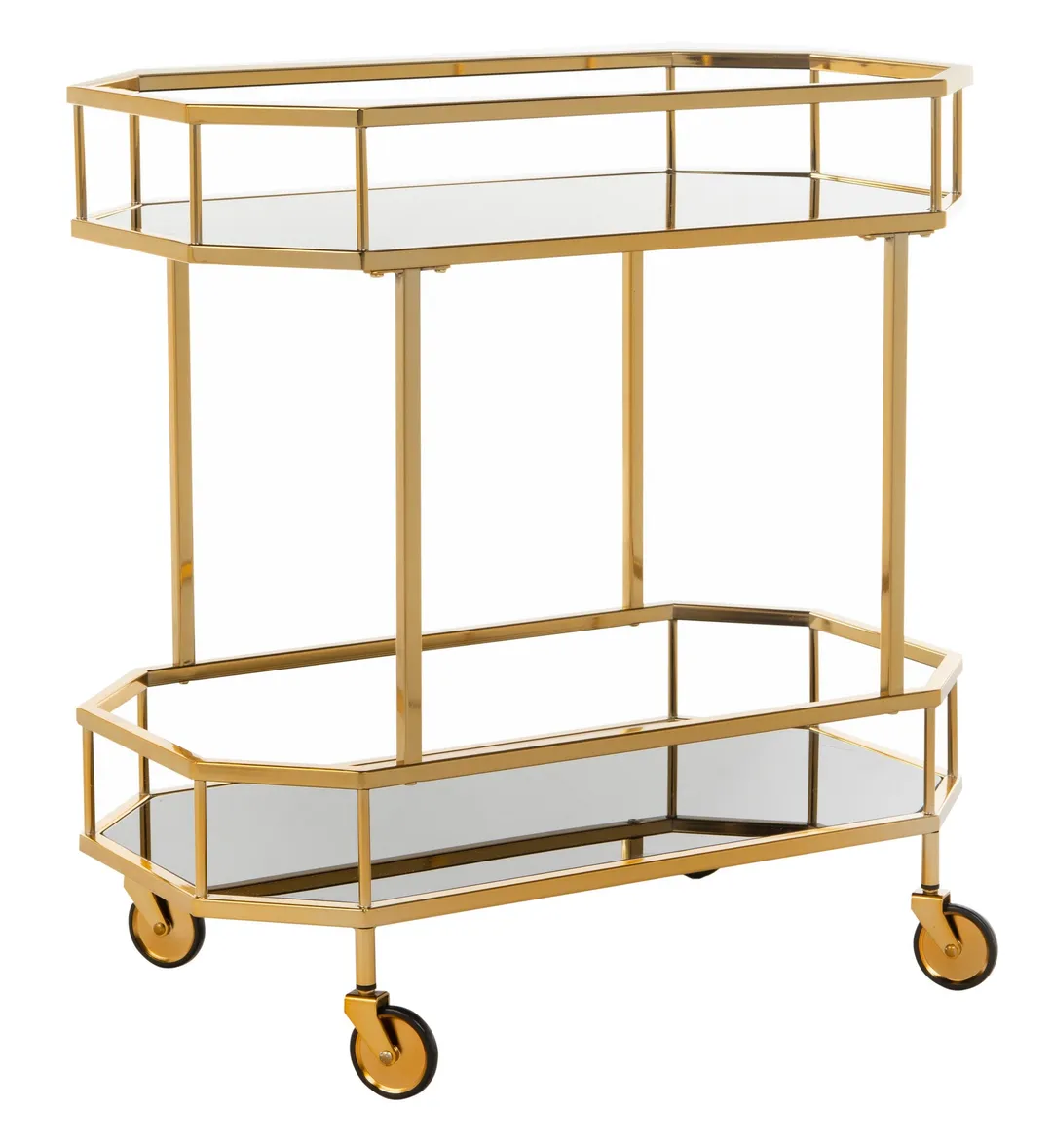 Safavieh Gold Metal Base with Glass Top Kitchen Cart (29.6-in x 16.5-in x 29.8-in), photo 3 of 6