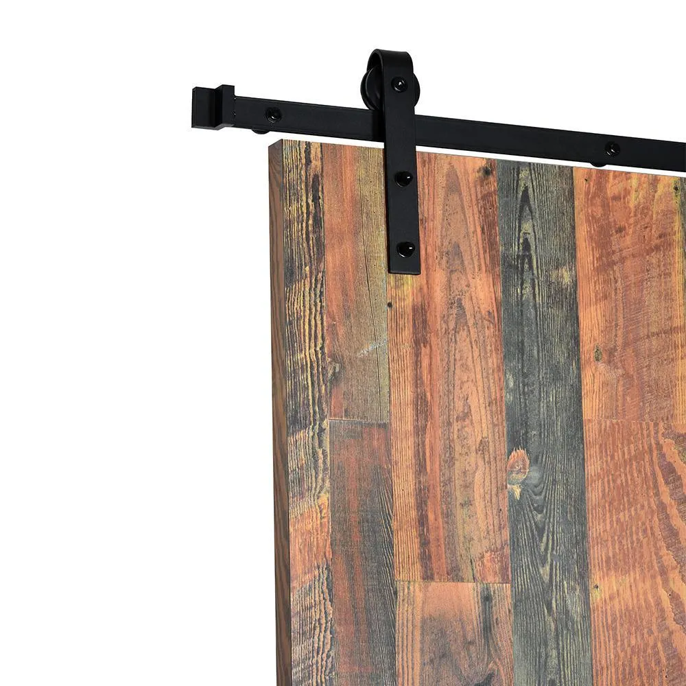 43 in. x 84 in. Antique Bourbon Pine 8215-12 Solid Core Wood Flush Barn Door with Sliding Door Hardware Kit, photo 3 of 6