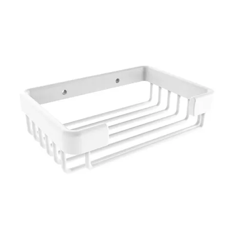 Rectangular Soap Basket in Matte White