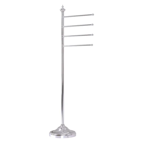Floor Standing 49-in 4 Pivoting Swing Arm Towel Holder in Satin Chrome