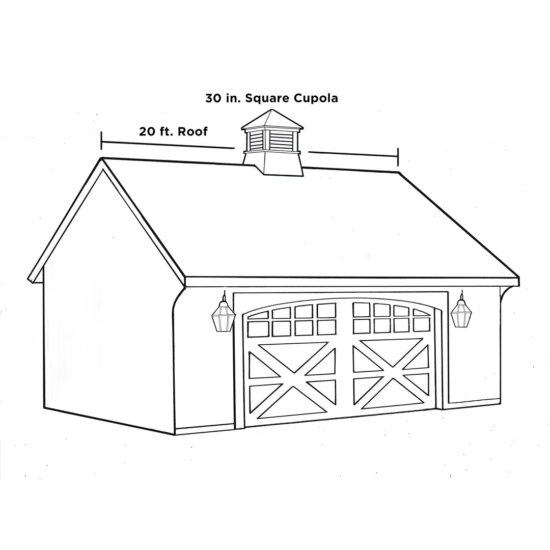 Good Directions Cupola 30-in x 42-in Black & White Vinyl Cupola with Black Aluminum Pagoda Roof, photo 7 of 7