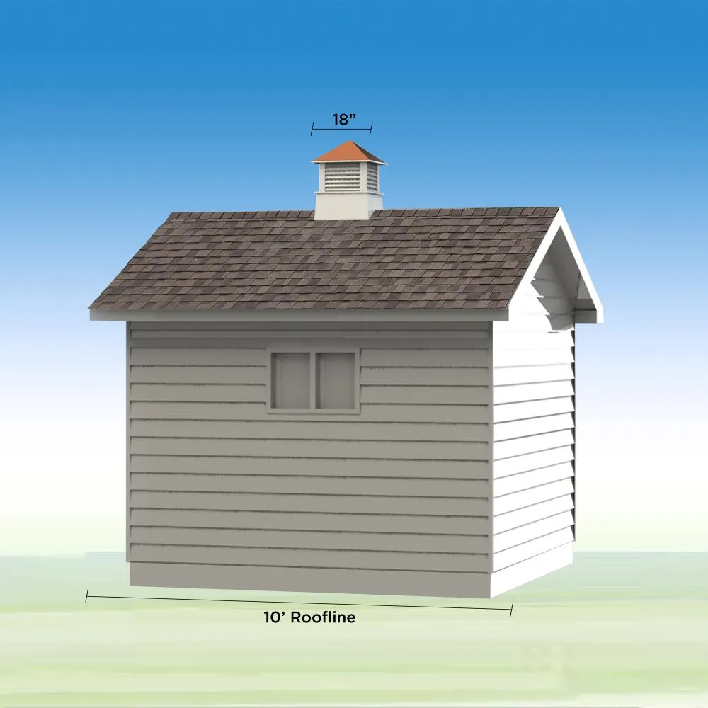 Good Directions Newtown 18-in x 22-in White Vinyl Louvered Cupola with Wood Hip Roof, photo 5 of 5