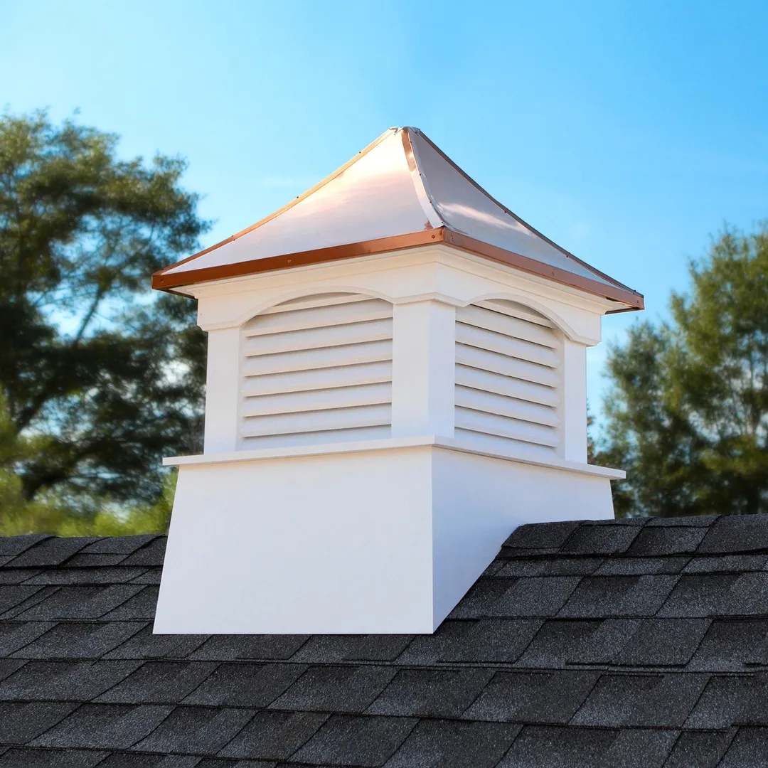 Good Directions Carlisle 22-in x 29-in White Vinyl Cupola with 24-Gauge Copper Hip Roof, Weathervane-Ready, photo 2 of 7
