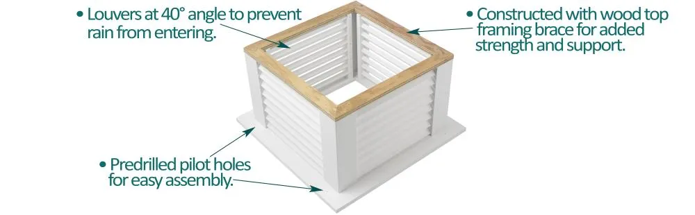 Good Directions Newtown 18-in x 22-in White Vinyl Louvered Cupola with Wood Hip Roof, photo 2 of 5