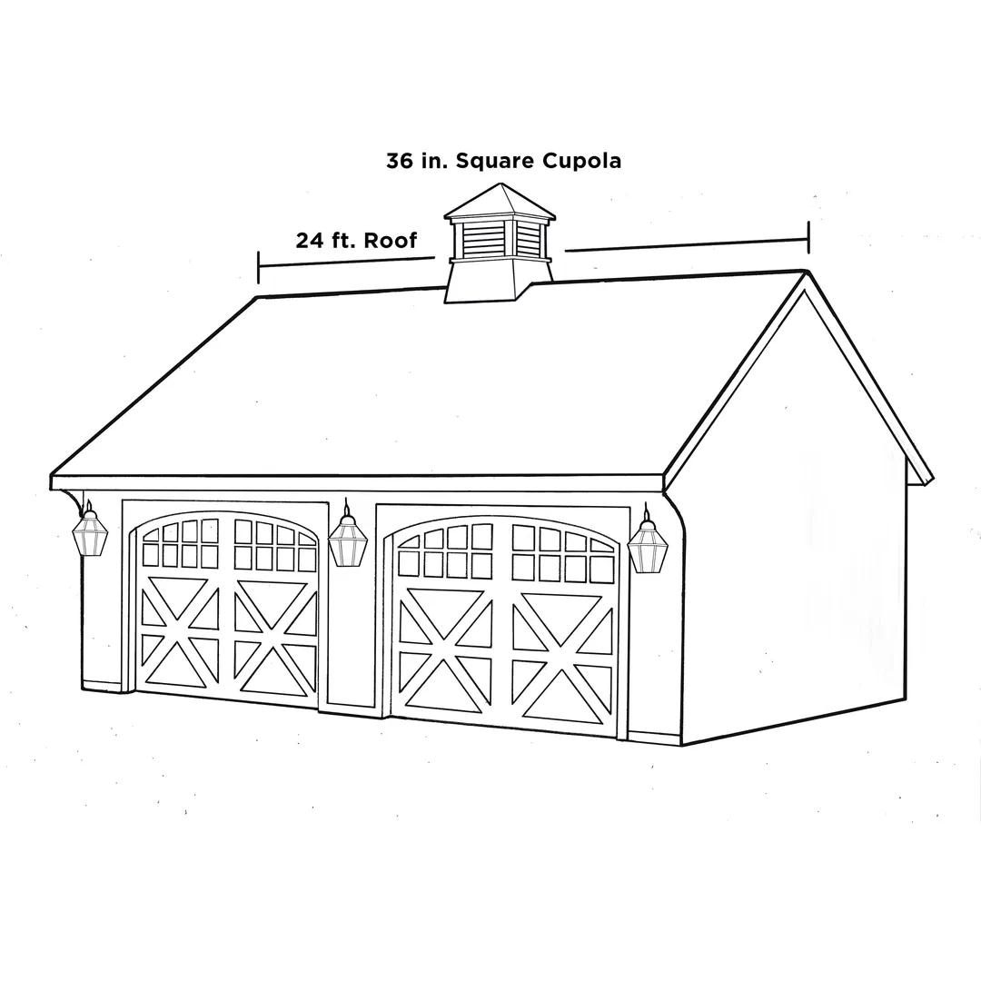 Good Directions Coventry Vinyl Cupola with Black Aluminum Pagoda Roof, 36 in. x 49 in., photo 7 of 7