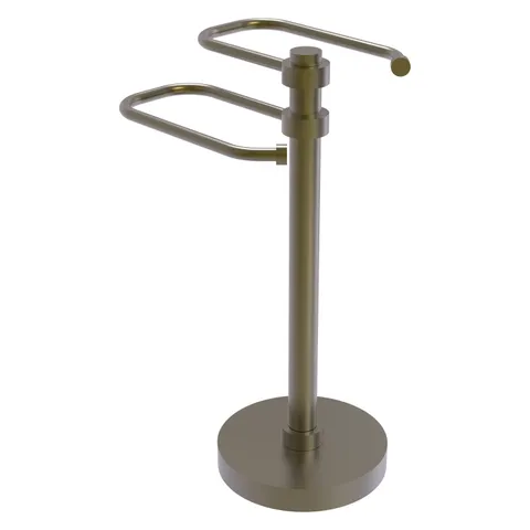 Antique Brass Freestanding Towel Rack, 15-in Height, 2 Bars