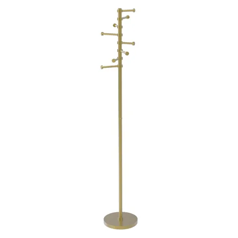 Satin Brass Freestanding Towel Rack, 60-in Height