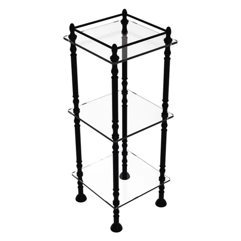 Three Tier Etagere with 14 × 14 in Shelves in Matte Black