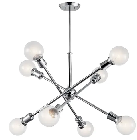 Armstrong 8-Light Mid-century Chrome Chandelier