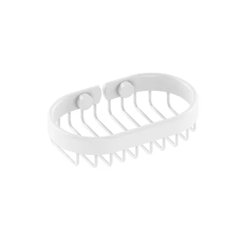 Oval Soap Basket in Matte White