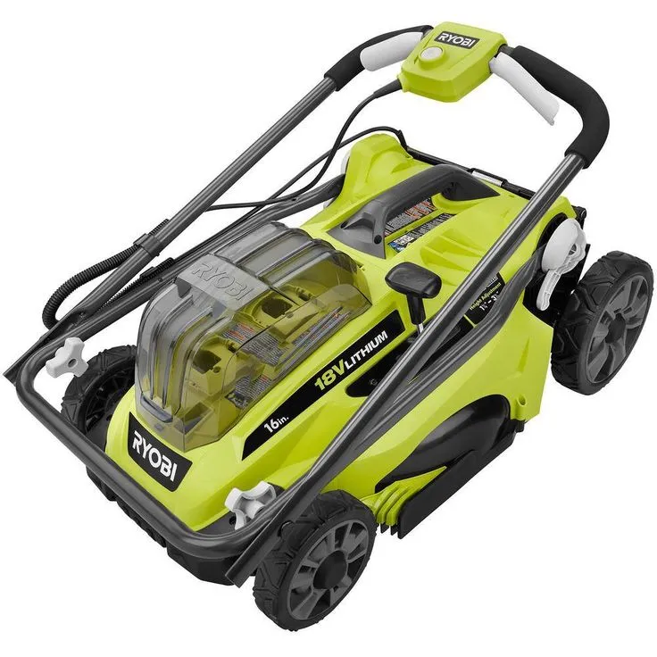 RYOBI 16 in. ONE+ 18-Volt Lithium-Ion Cordless Battery Walk Behind Push Lawn Mower Two 4.0Ah Batteries/Charger Included, photo 3 of 7