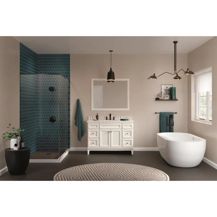 Diamond FreshFit Calhoun 48-in White Bathroom Vanity Cabinet, photo 10 of 12