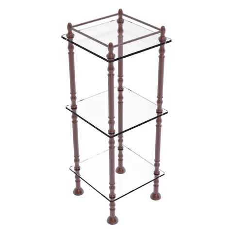 Antique Copper 3-Shelf Étagère, 14 × 38 × 14 in