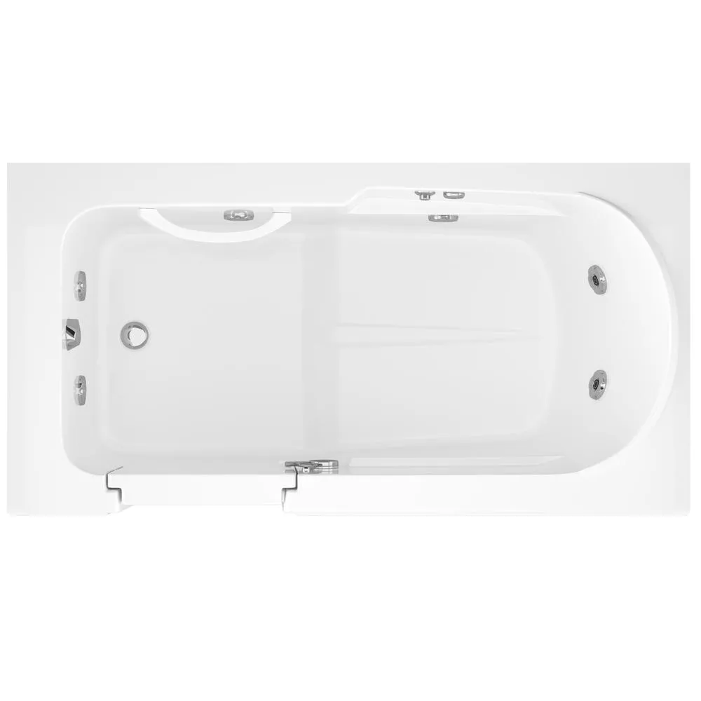 Universal Tubs Step In 59.6 in. Walk-In Whirlpool Bathtub in White with 1.28 GPF Single Flush Toilet, photo 2 of 10