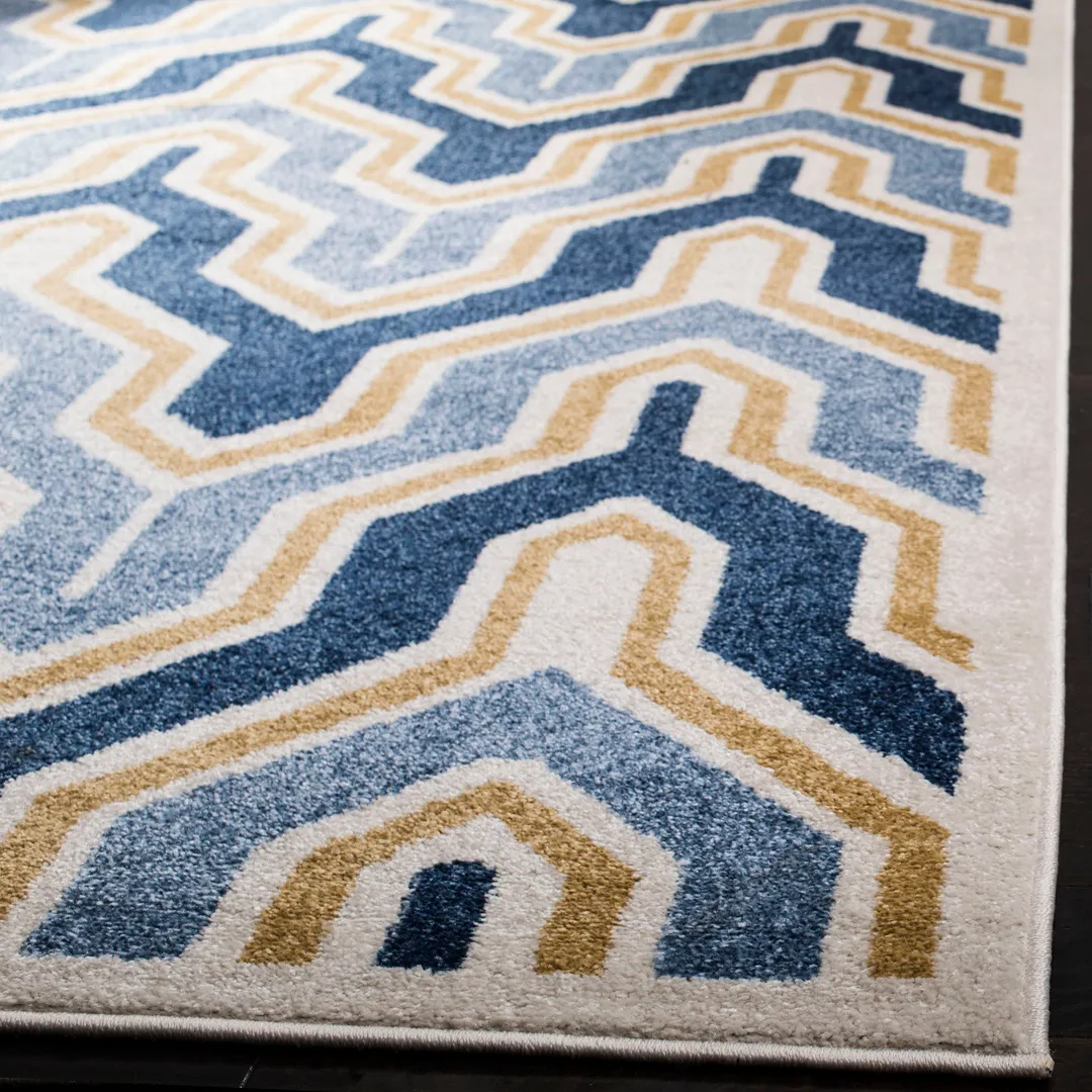 Safavieh Amherst Barkley 3 x 5 Ivory/Gold Indoor/Outdoor Abstract Mid-Century Modern Throw Rug, photo 3 of 8