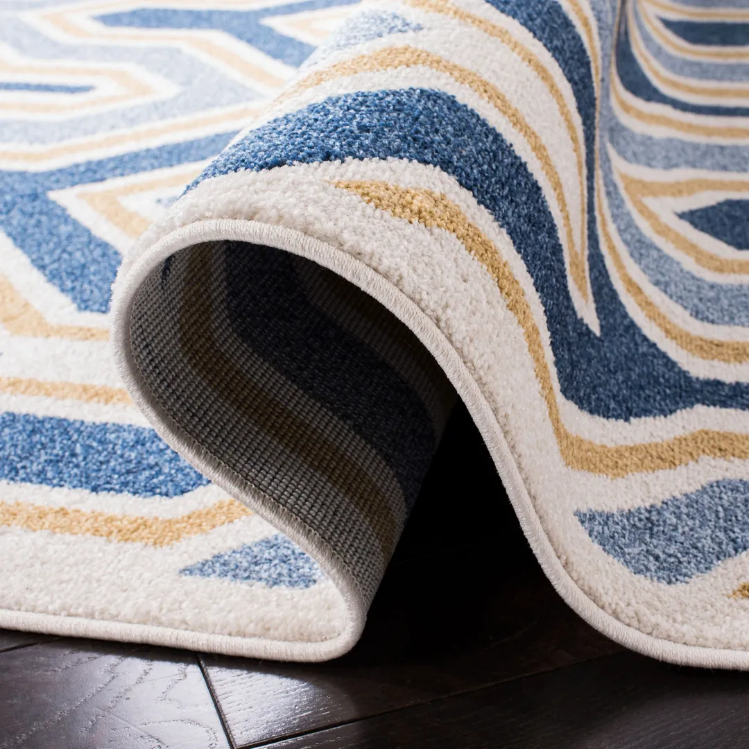 Safavieh Amherst Barkley 3 x 5 Ivory/Gold Indoor/Outdoor Abstract Mid-Century Modern Throw Rug, photo 6 of 8