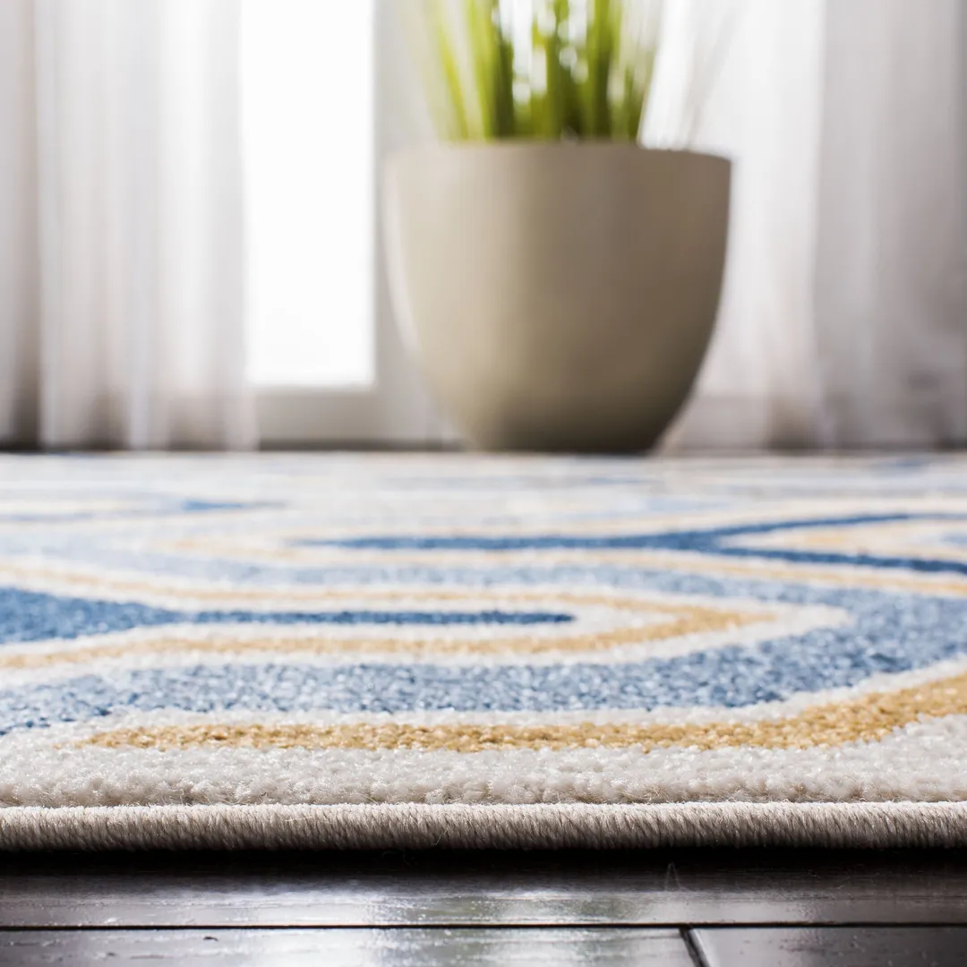 Safavieh Amherst Barkley 3 x 5 Ivory/Gold Indoor/Outdoor Abstract Mid-Century Modern Throw Rug, photo 7 of 8