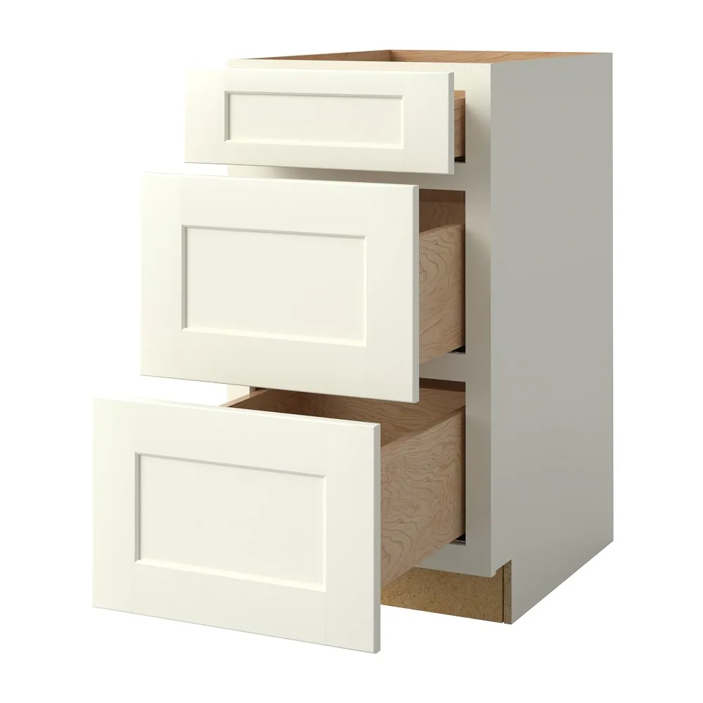 allen + roth Stonewall 15-in W x 34.5-in H x 24-in D Stone 3-Drawer Base Fully Assembled Cabinet (Flat Panel Style), photo 4 of 18