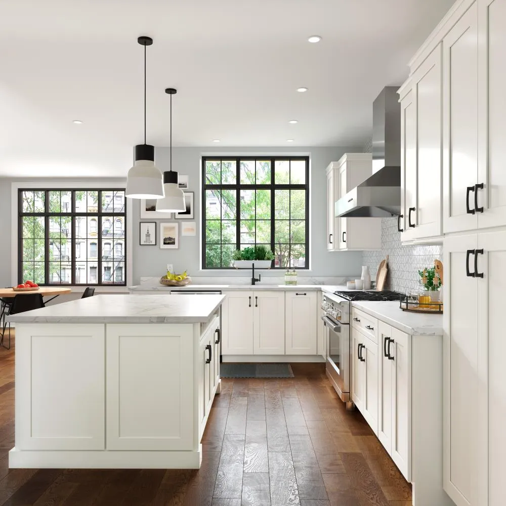 allen + roth Aveley 33-in W x 34.5-in H x 24-in D Linen Lazy Susan Corner Base Fully Assembled Cabinet (Flat Panel Shaker Style), photo 13 of 19