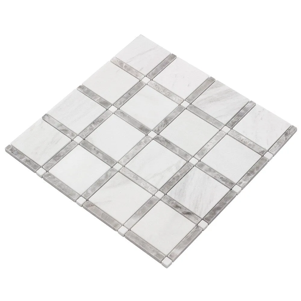 Elida Ceramica White 12-in x 12-in Honed Natural Stone Marble Uniform Squares Floor and Wall Tile, photo 8 of 11