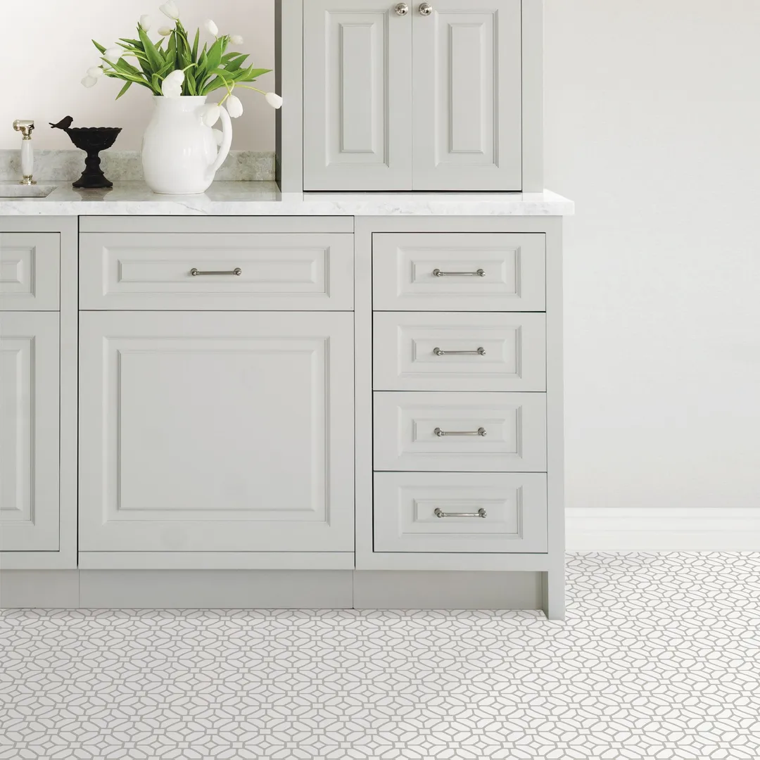 FloorPops White 12-in x 12-in Water Resistant Peel and Stick Vinyl Tile Flooring (20-sq ft), photo 2 of 8
