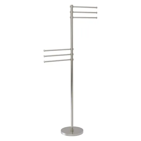 Satin Nickel Freestanding Towel Rack