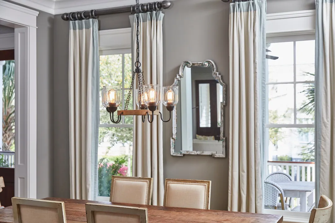Quoizel Creeksville 5-Light Matte Black with Faux Natural Walnut Farmhouse Antler Chandelier, photo 18 of 19