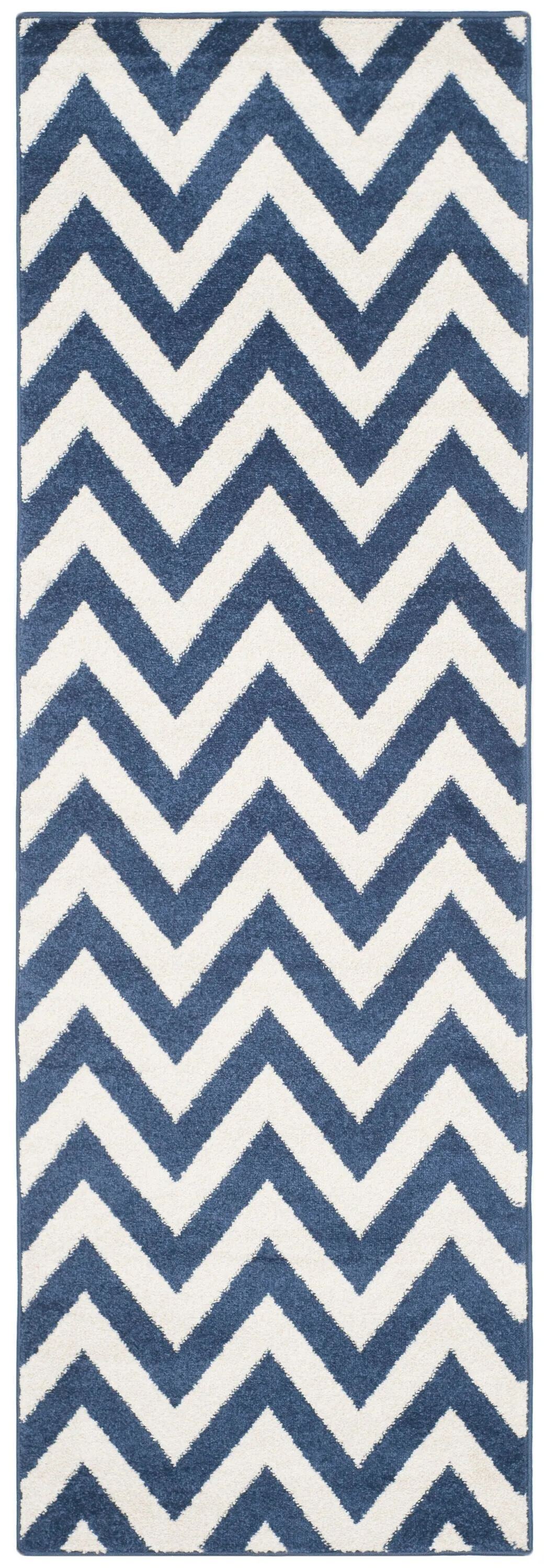 Safavieh Amherst Bellport 2 x 7 Navy/Beige Indoor/Outdoor Chevron Mid-Century Modern Runner, photo 2 of 6