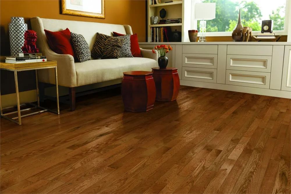 Bruce Frisco Fawn Oak 2-1/4-in W x 3/4-in T Varying Length Smooth/Traditional Solid Hardwood Flooring (20-sq ft / Carton), photo 2 of 10