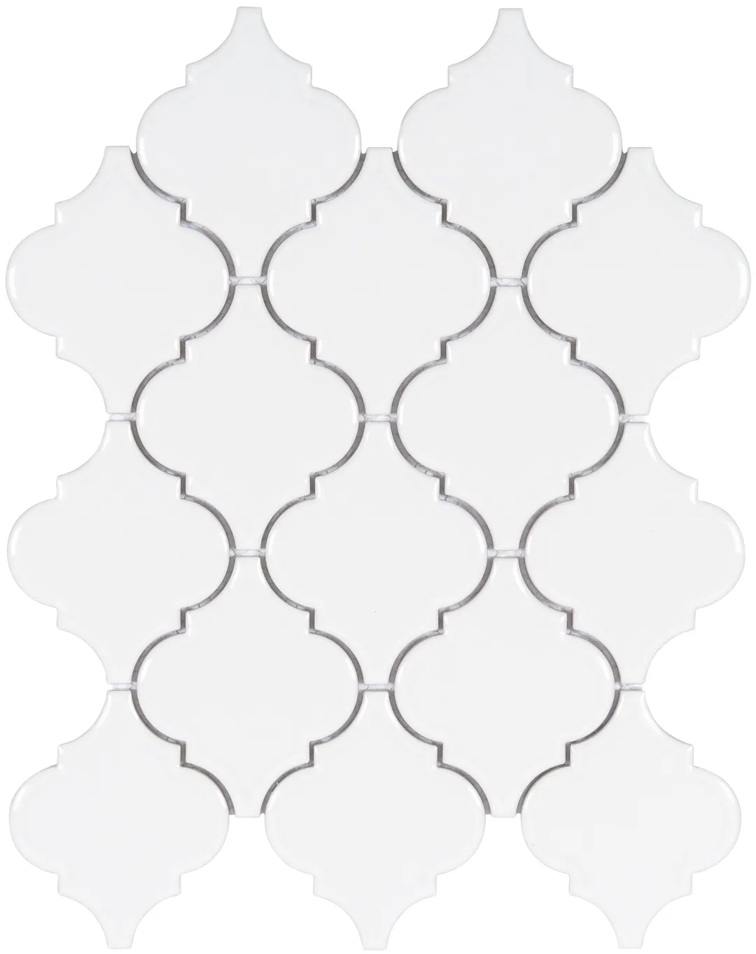 Satori Hudson Brilliant White 11-in x 13-in Glossy Porcelain Arabesque Mosaic Wall Tile (0.98-sq. ft/ Piece), photo 8 of 13
