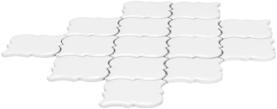 Satori Hudson Brilliant White 11-in x 13-in Glossy Porcelain Arabesque Mosaic Wall Tile (0.98-sq. ft/ Piece), photo 6 of 13