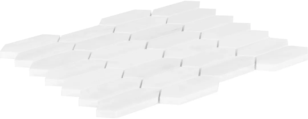 Satori Bianco Dolomite Picket 10-in x 13-in Polished Natural Stone Marble Look Arabesque Mosaic Wall Tile (0.96-sq. ft/ Piece), photo 4 of 7