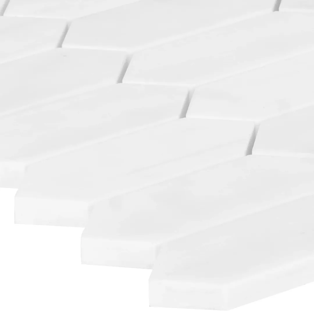 Satori Bianco Dolomite Picket 10-in x 13-in Polished Natural Stone Marble Look Arabesque Mosaic Wall Tile (0.96-sq. ft/ Piece), photo 3 of 7