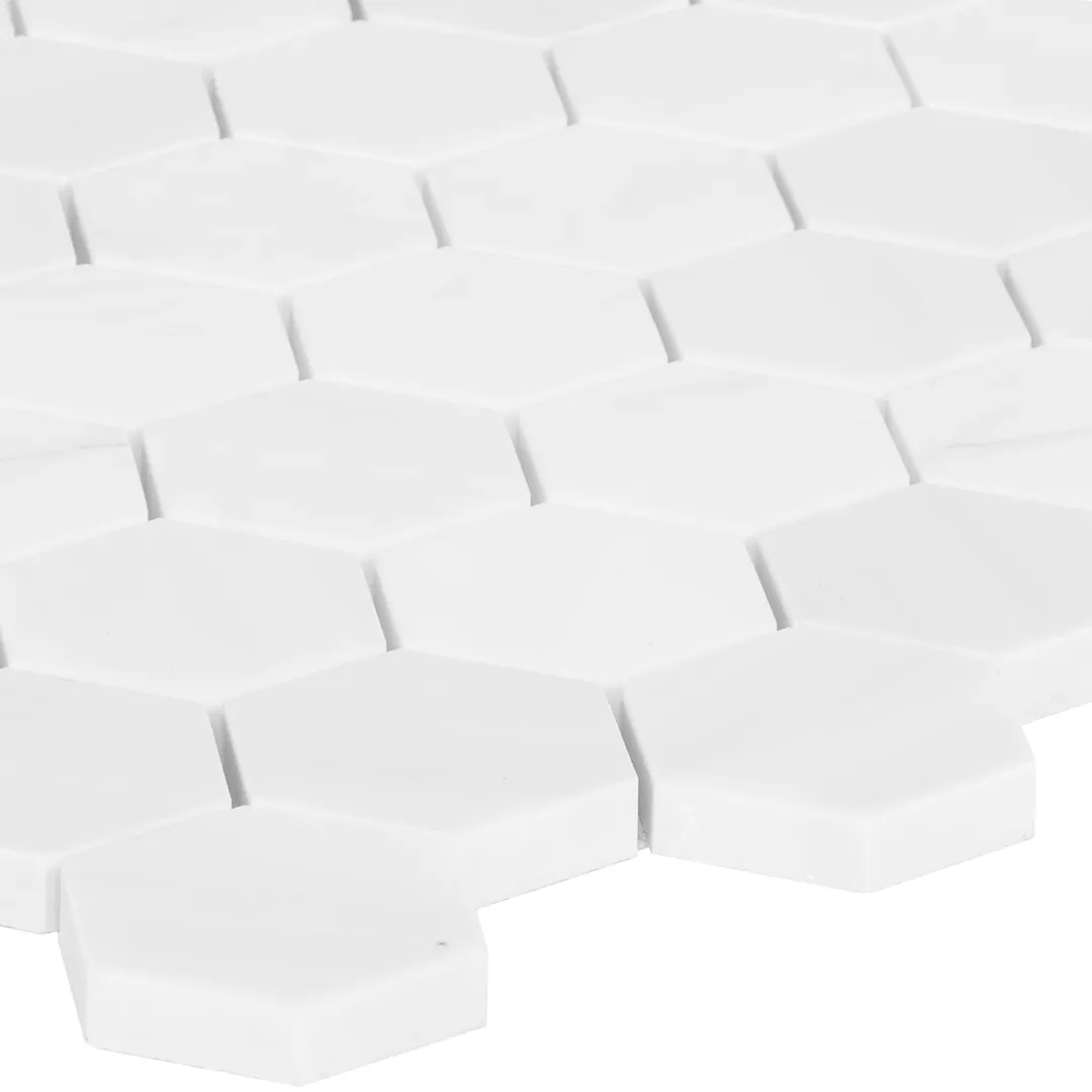 Satori Bianco Dolomite 12-in x 12-in Polished Natural Stone Marble Look Hexagon Mosaic Wall Tile (0.96-sq. ft/ Piece), photo 4 of 8