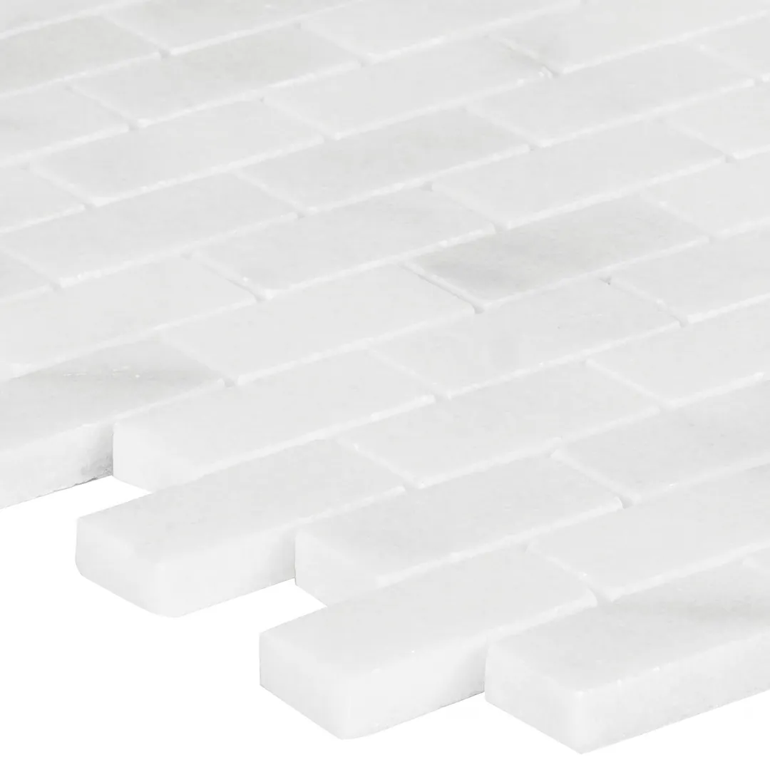 Satori Bianco 12-in x 12-in Polished Natural Stone Brick Look Mosaic Wall Tile (0.97-sq. ft/ Piece), photo 4 of 7