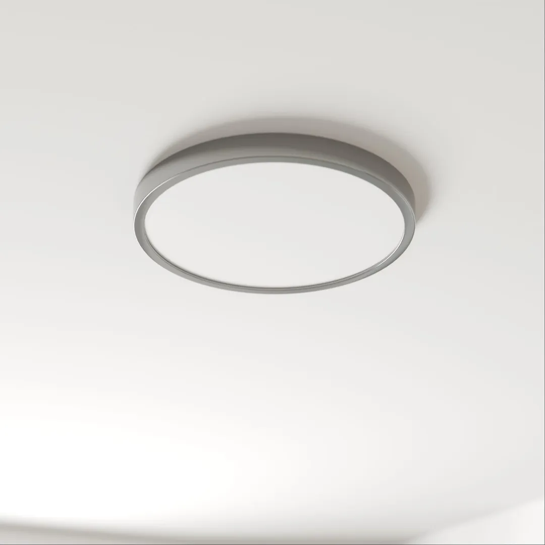 Project Source 2-Pack 14-in Brushed Nickel Transitional Integrated LED Flush Mount Light, 3000K, 1950 Lumens, Dimmable, photo 8 of 12