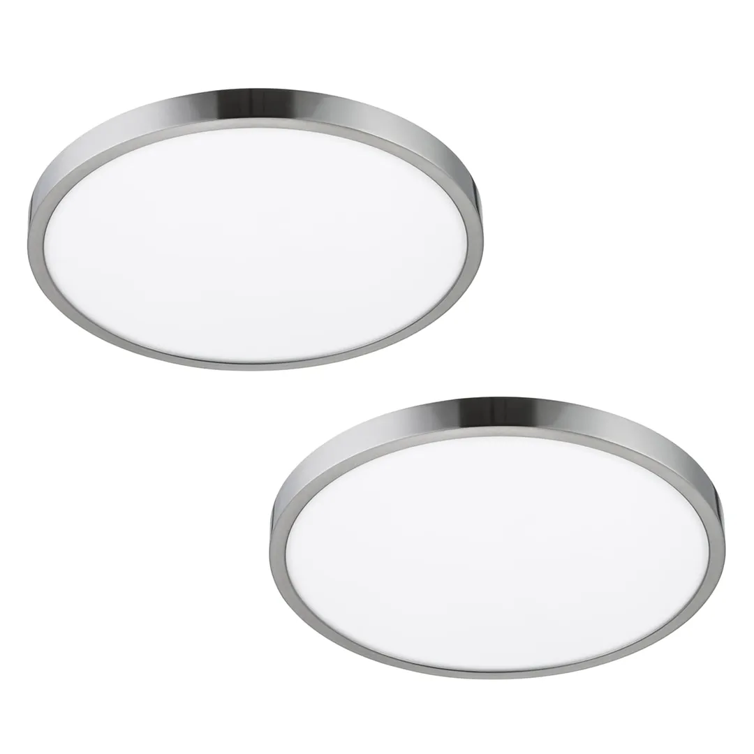 Project Source 2-Pack 14-in Brushed Nickel Transitional Integrated LED Flush Mount Light, 3000K, 1950 Lumens, Dimmable, photo 5 of 12