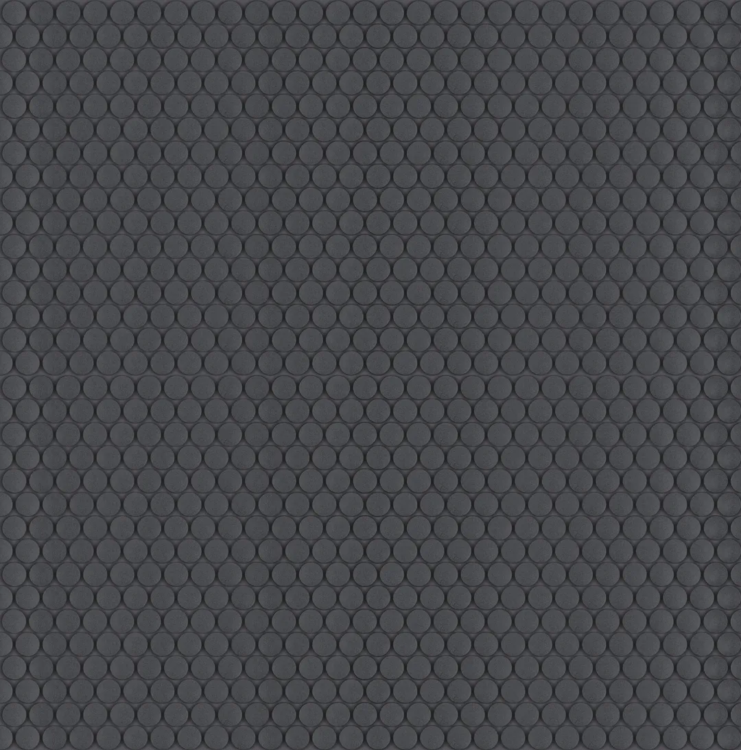 Satori Hudson Carbon Matte 12-in x 12-in Unglazed Porcelain Penny Round Floor and Wall Tile (0.9-sq ft per Piece), photo 7 of 9