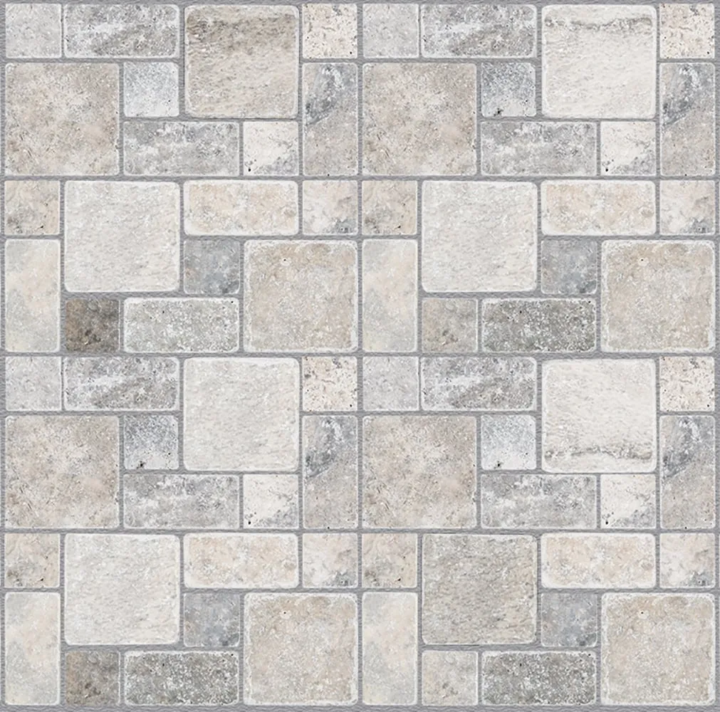 Satori Silver Crescent 12-in x 12-in Honed Travertine Versailles Stone-Look Mosaic Wall Tile, 1-sq ft Piece, photo 6 of 9