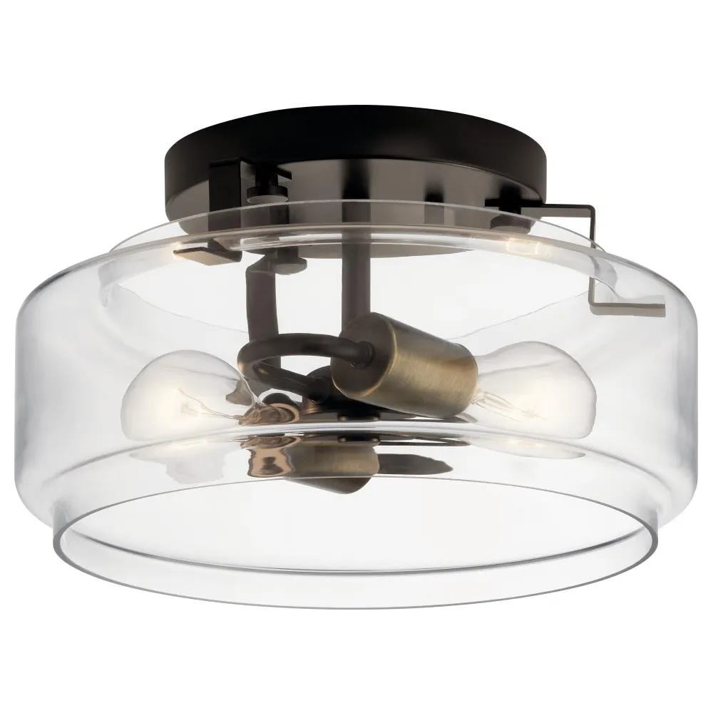 Kichler Alamosa 12-in Olde Bronze Farmhouse Incandescent Flush Mount Light, photo 7 of 11