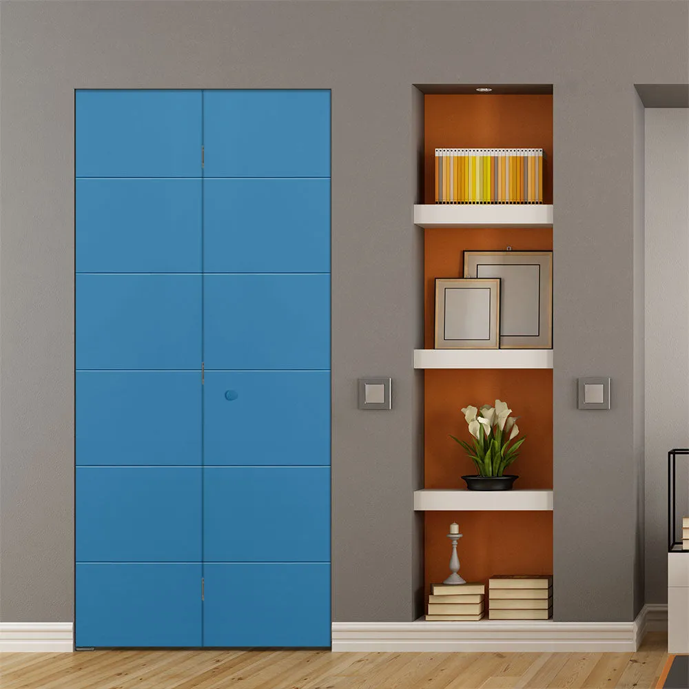 Masonite Melrose 30-in x 80-in Blue Heron Flush Prefinished Molded Composite Bifold Door (Hardware Included), photo 2 of 8