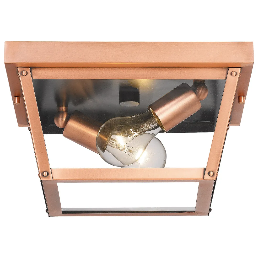 Quoizel Rue De Royal 11.5-in W Aged Copper Outdoor Flush Mount Light, photo 5 of 5