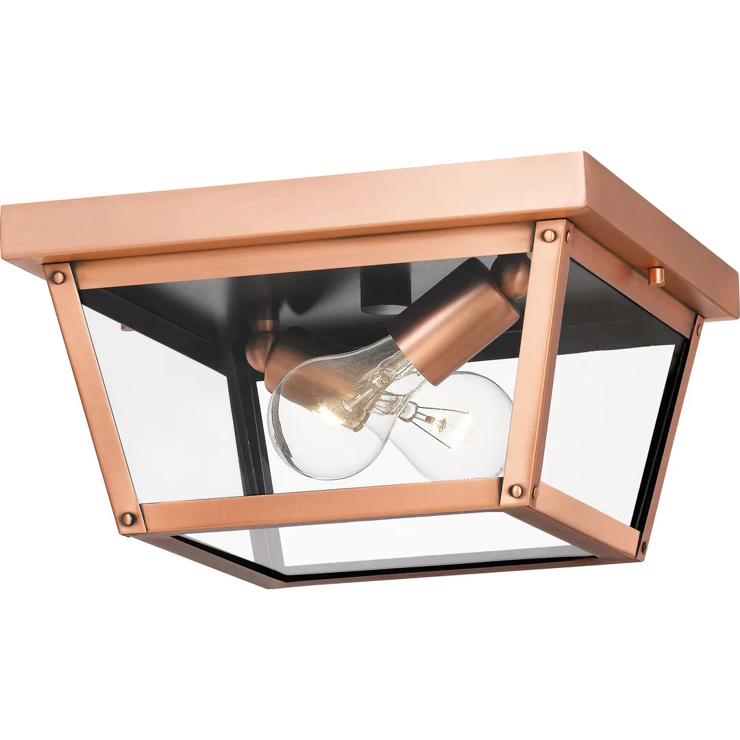 Quoizel Rue De Royal 11.5-in W Aged Copper Outdoor Flush Mount Light, photo 4 of 5