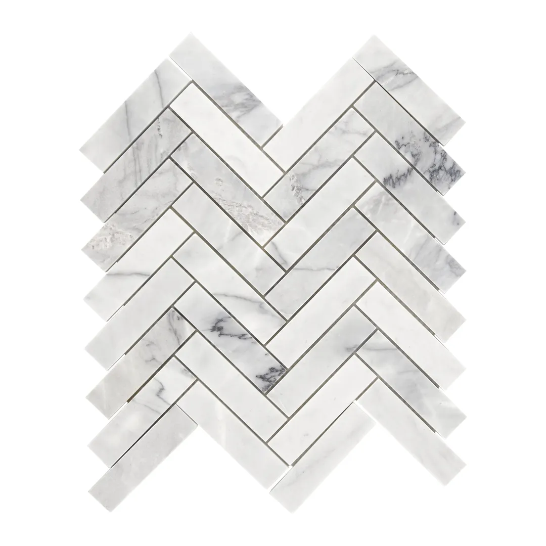 American Olean Genuine Stone Refined White 11-in x 14-in Honed Marble Herringbone Floor and Wall Tile, 0.94 sq ft per Piece, photo 2 of 7