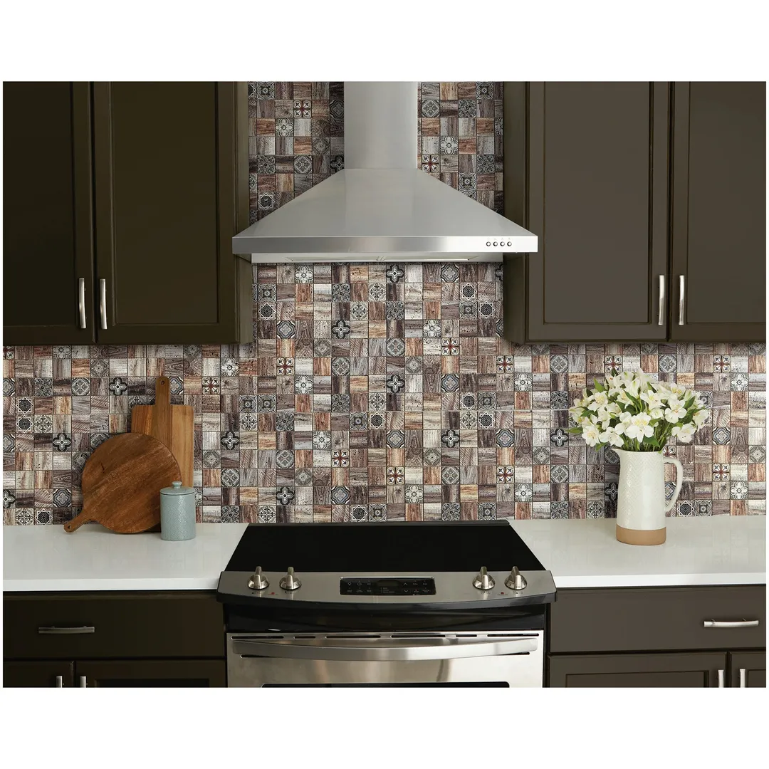 American Olean Genuine Stone Moroccan Natural Travertine Mosaic Wall Tile, 11 in x 11 in, photo 11 of 12