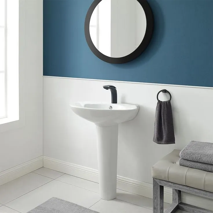 Swiss Madison Plaisir Pedestal Sink in Glossy White, photo 4 of 7